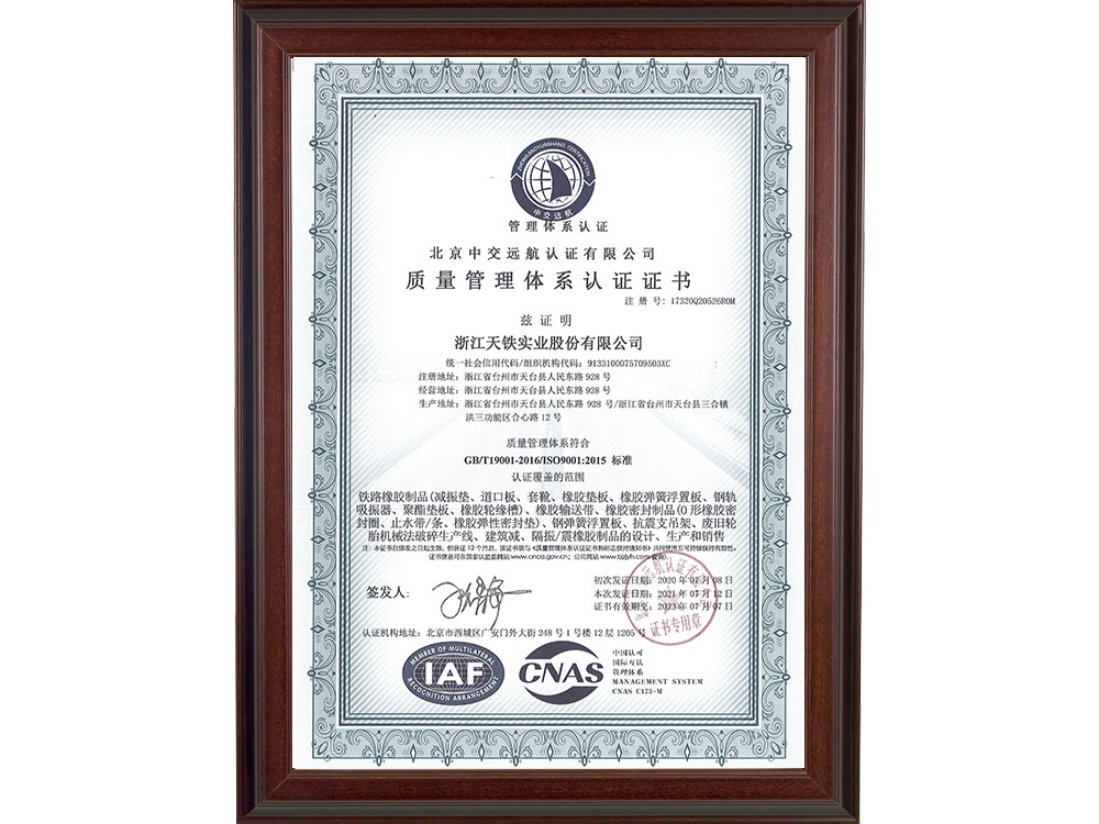 Z223 ISO 9001-2015  质量管理体系 认证证书（蓝）